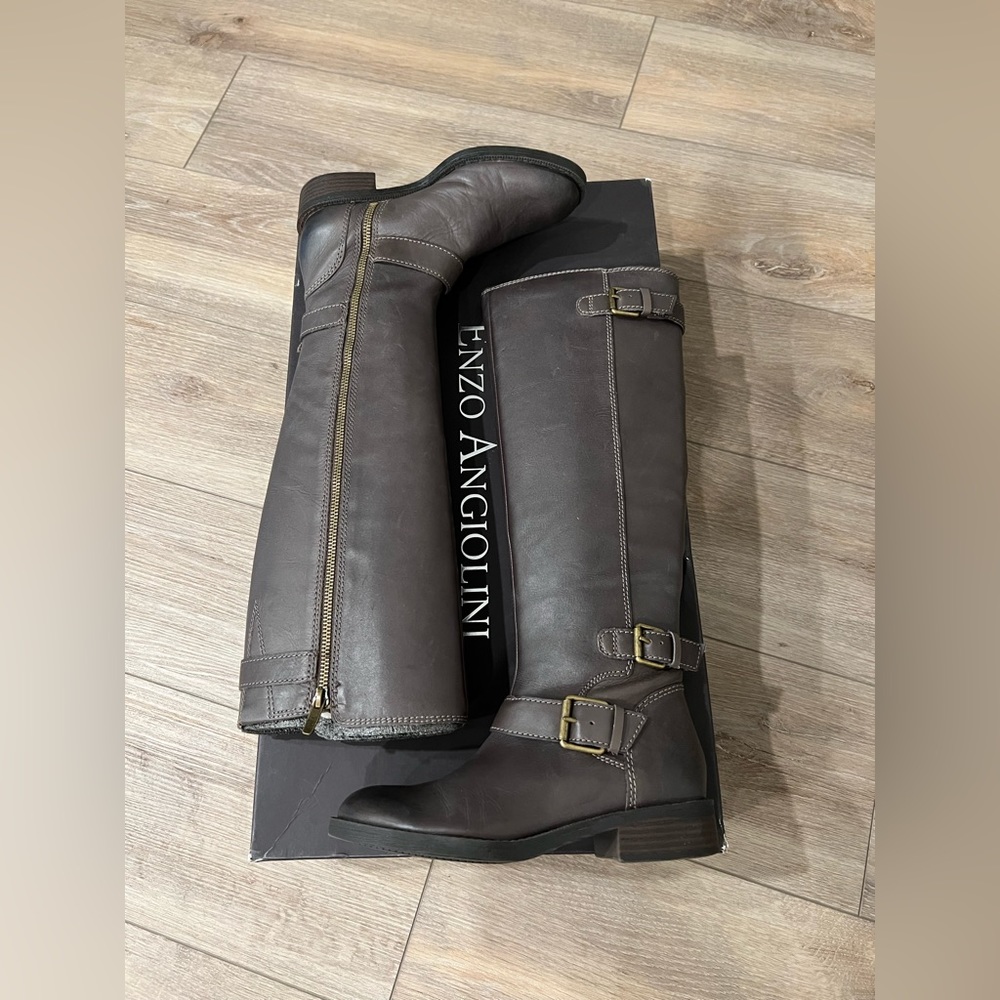 Enzo Angiolini - grey knee high leather boots